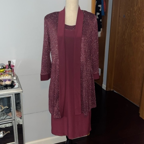 R&M Richards Women's Two Piece Metallic Rib Jacket Dress size 12 - Picture 4 of 6